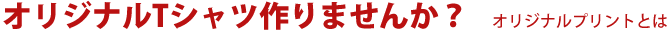 【オリジナルプリントとは】ナイスマークでオリジナルTシャツを作りませんか？